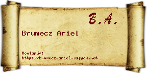 Brumecz Ariel névjegykártya